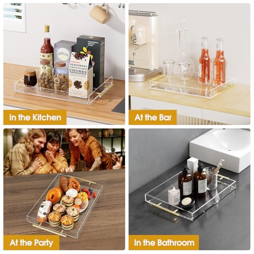 Maxgear MAXGEAR-SERVING-TRAYS-GOLD-HANDLES Acrylic Serving Tray thumb #6