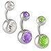 14g 14 gauge 1/4 steel belly rings Navel button bar ball ear Crystal AYAC Body Piercing Jewelry 3pcs
