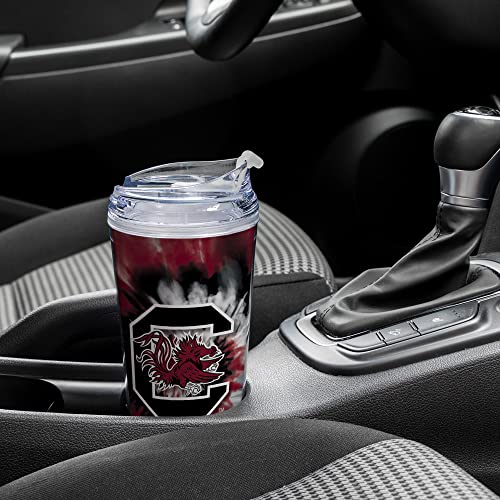 Image of Rico Industries NCAA Glitter 24oz Acrylic Glitter Tumbler with Hinged Lid, Officially Licensed Double Wall Tumbler with Straw