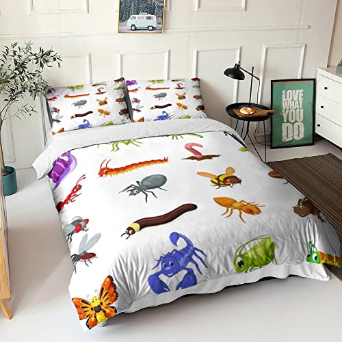 Housse de couette animation 3D 200x200cm en microfibre douce avec taie