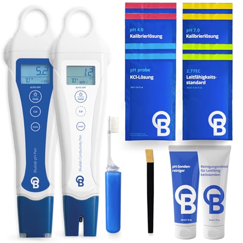 Bluelab PENSTP pH- und Leitfähigkeits-Starterpaket - Präzisions-Nährlösungsmanagement-Kit mit Temperaturmessung, wasserfeste Pens und Sondenpflege-Kit