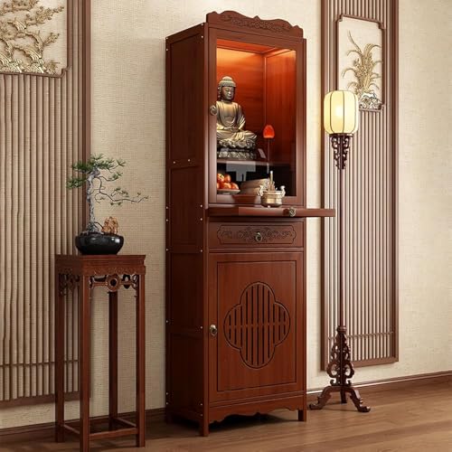 Mesa de altar de madera con tabla extraíble para decoración de templos domésticos 4
