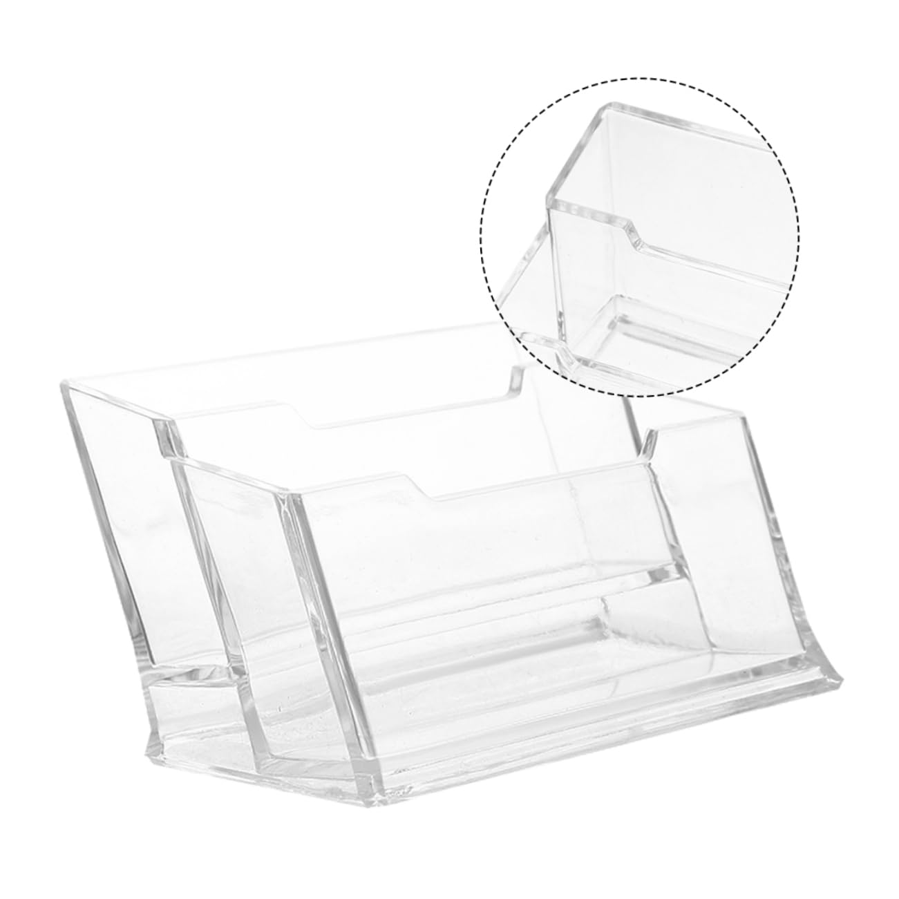 5 Pezzi Biglietti Visita in Plastica Durevole Organizer Scrivania con Scomparti Supporto Stabile per Ufficio Esposizioni e Conferenze