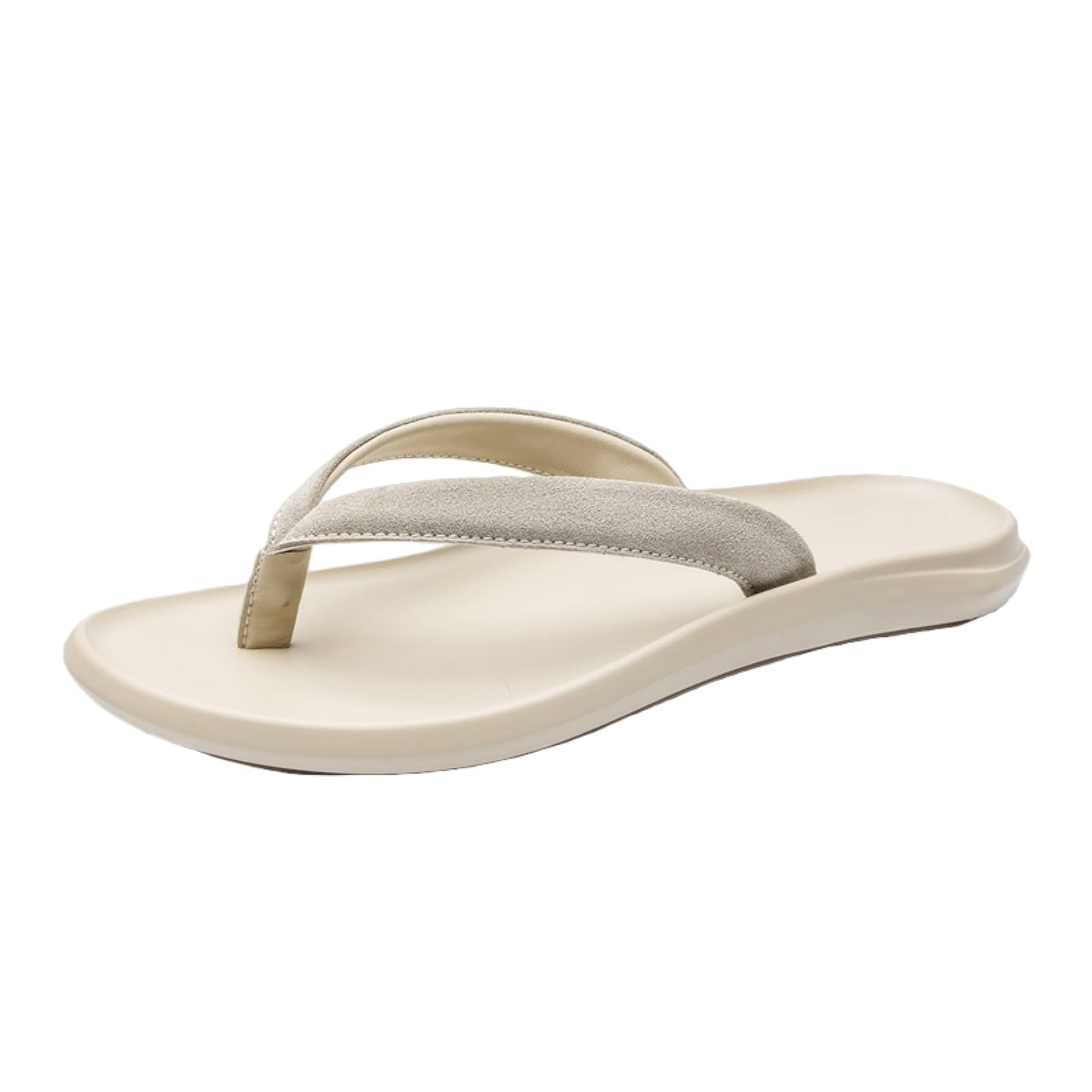 Chanclas Hombres Tanga Curvo Contorno Eva Plantilla Sandalias Respirable Cojín Base Playa Verano Diario Caminar Al Aire Libre-white-43