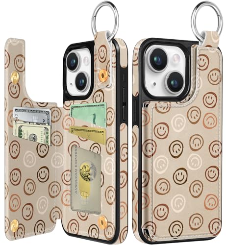 Shorogyt for iPhone 13 Wallet Case, Blue Butterflies
