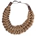 DIGUAN Messy Wide 2 Strands Synthetic Hair Braided Headband Hairpiece Women Girl Beauty accessory, 62g/2.1 oz (Dirty Blonde)