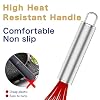 OYV Silicone Rubber Whisk,Premium Whisks For Cooking Non Scratch,Stainless Steel & Silicone Wisk For Nonstick Cookware Pans, High Heat Resistant kitchen Whisks set of 3,Red #4