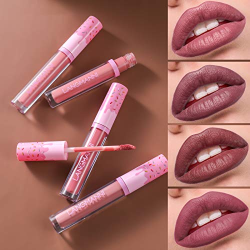 Mimore 6 piezas/Traje Lápiz labial mate Kit de lápiz labial suave y aterciopelado Duradero Colores atractivos Traje de… - Imagen 3