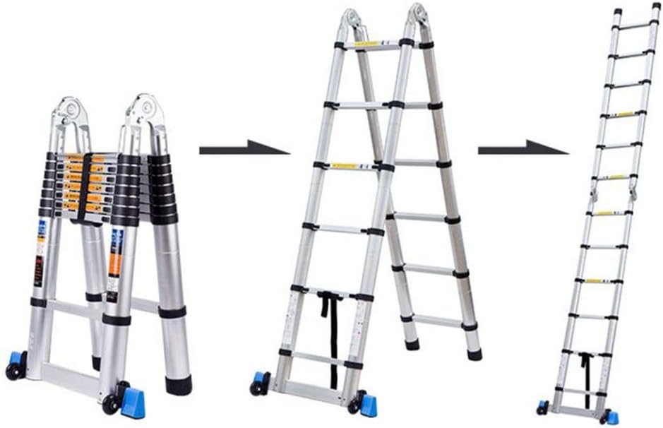 Extension Ladder, Multi-Function Folding Ladder, Indoor Herringbone Ladder, Aluminum Thickening Engineering Straight Ladder, Liftable Stairs (Size : 3.1m+3.1m=6.2m(20.34 ft))