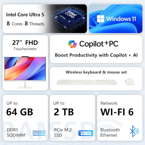 HP OmniStudio X 27" Touchscreen All-in-One Desktop, Intel Core Ultra 5 325 - image 2
