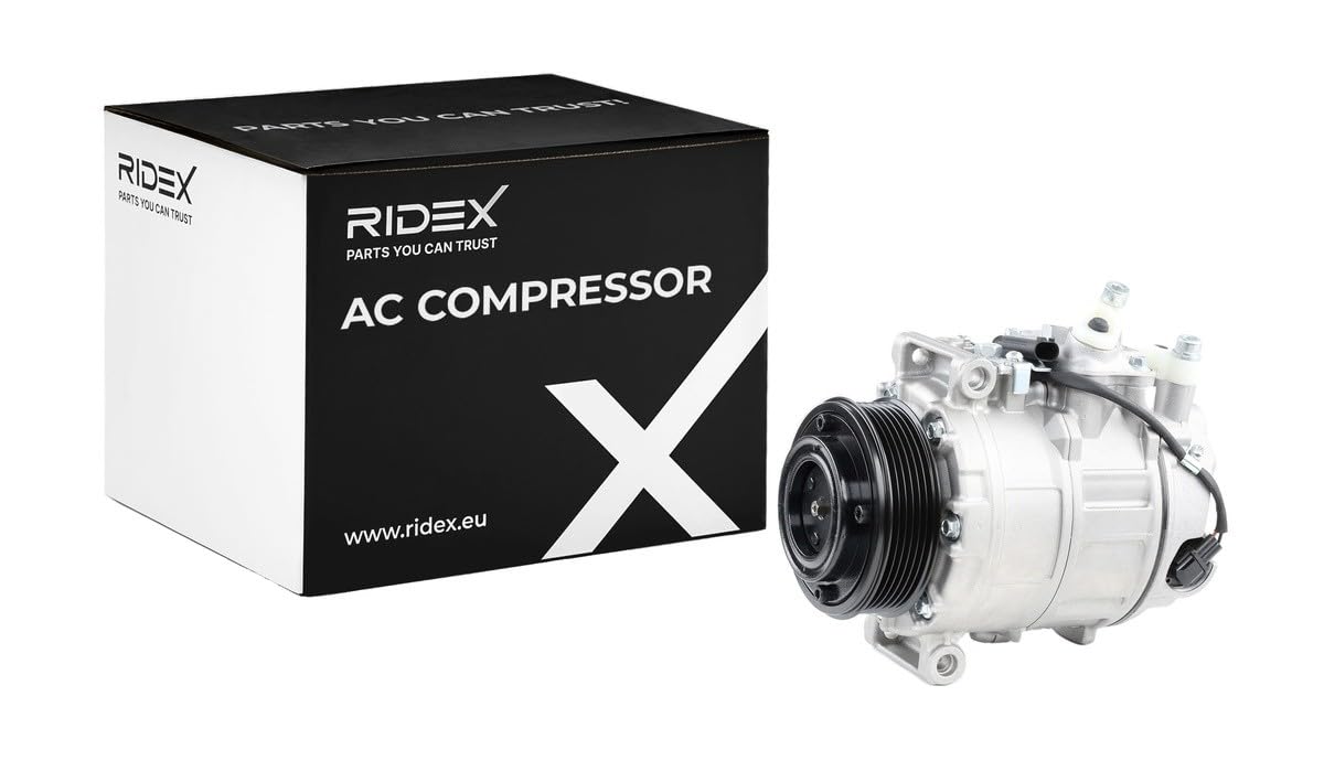 RIDEX 447K0114 Compresseur de clim avec joints avec huile compresseur-PAG avec bague d'étanchéité Compatible avec MERCEDES-BENZ Classe C Berline W204