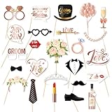 25 Stück Fotobox Requisiten Fotobox Accessoires Hochzeit Photo Booth Foto Requisiten Foto Booth Zubehör für Verlobung Hochzeit Party