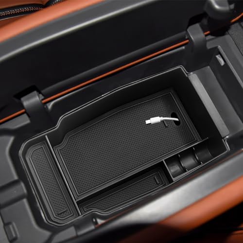 ANFOKAS Compatible with Mazda CX-50 Accessories 2026 2025 2024 2023 Car Center Consoles Organizer Armrest Storage Box Armrest Cover Cup Holder Glasses Holder -Black 2pcs by ANFOKAS - Image 7