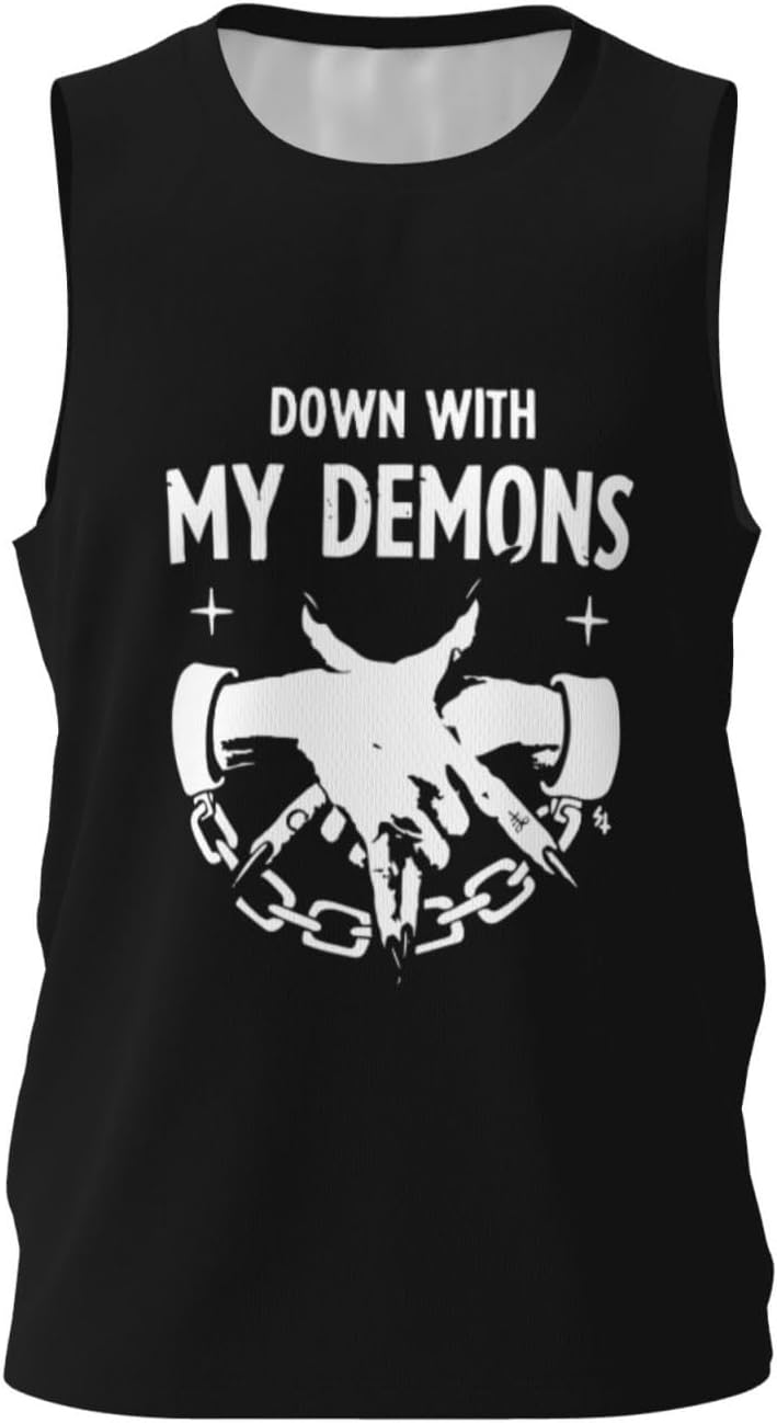 Down with My Demons Men's Basketball Jersey Sleeveless Shirts for Men