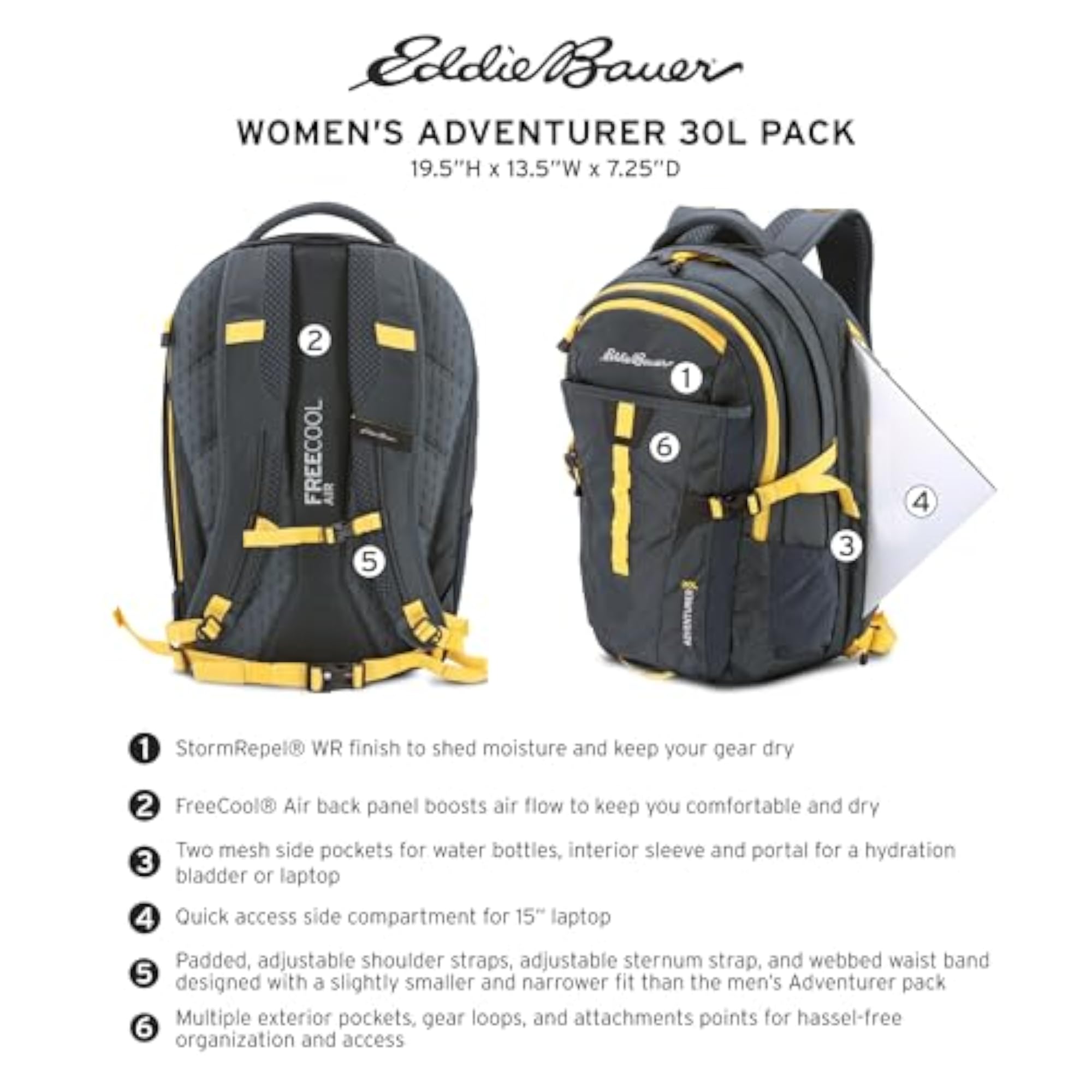 Women's Adventurer 30L Daypack in Black, One Size