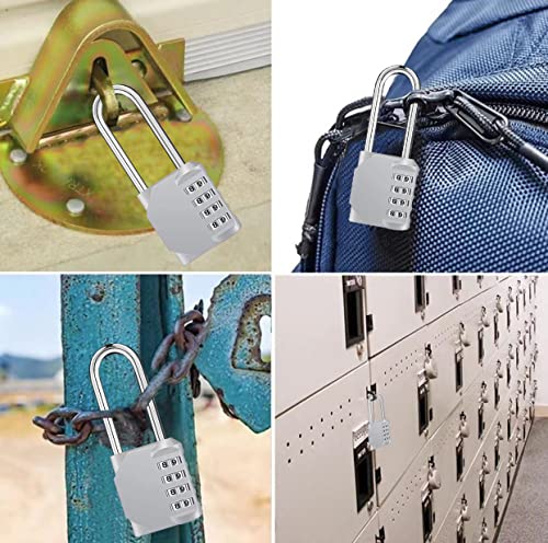 Image of 2.6 Inch Long Shackle Combination Padlock, 4 Digit Resettable Outdoor Waterproof Lock, Combo Lock for School, Gym or Sports Locker, Employee Locker, Fence, Gate,Toolbox, Case, Hasp Storage