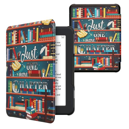 kwmobile Case Compatible with Barnes & Noble Nook Glowlight 4 Plus Case - eReader Cover - Library Motto Multicolor