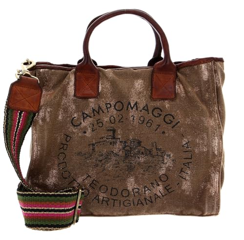 Sac Campomaggi en cuir Shopping Bag Bronzo tressé haut de gamme italien