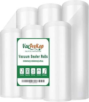 6 Rolls Vacuum Sealer Rolls 8"x203+11"x203 for Food Storage