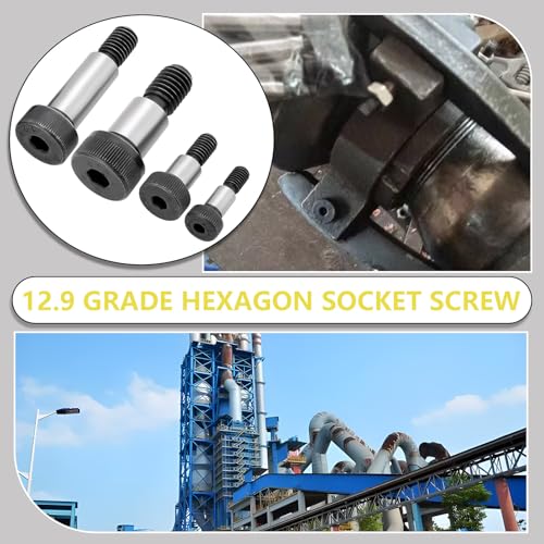 The Lord of the Tools Schulterschrauben mit Innensechskant, M5, M6, M8, M10, Sechskant 12,9, hochfester Karbonstahl, Schulterschrauben für Textil-Hydraulikmaschinen, 20 Stück