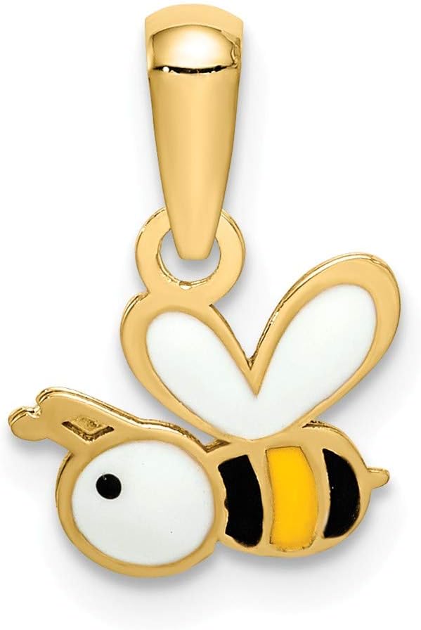 14k Yellow Gold Enamel MINI Bumble Bee Charm Pendant
