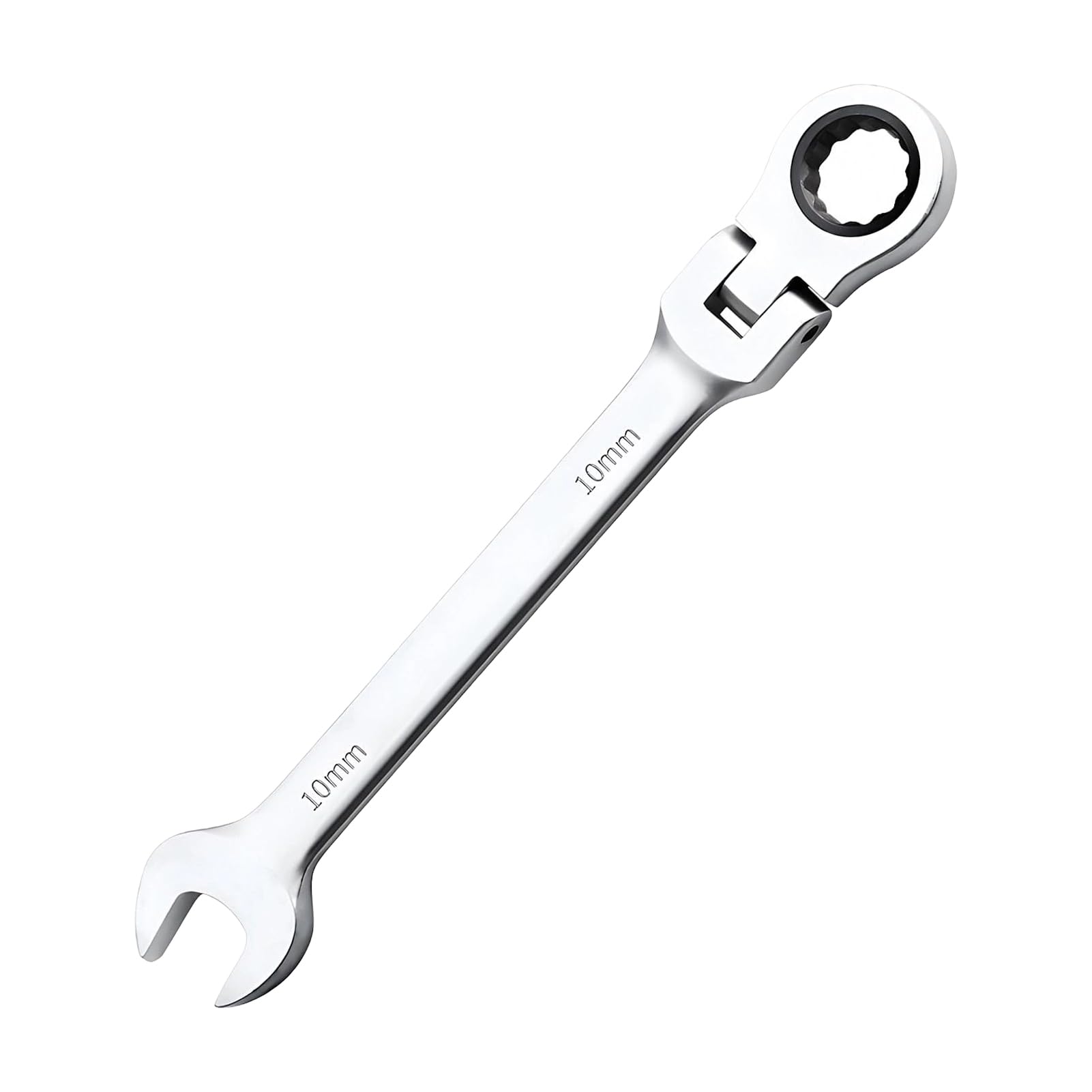 Lotnery Flexible Head Ratchet Spanners, Metric Wrench, Chrome Vanadium Steel, Ratcheting Combination Wrench, Tool Wrench for Car Bicycle Repair at Home Workshop (10mm)