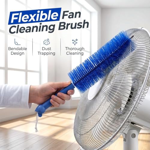 Image of Fan Cleaner Brush, Flexible Ceiling Fan Cleaner, New Bendable Dusting Brush for Electric and Blind, Reusable Microfiber Dust Collector (Blue*2PC)