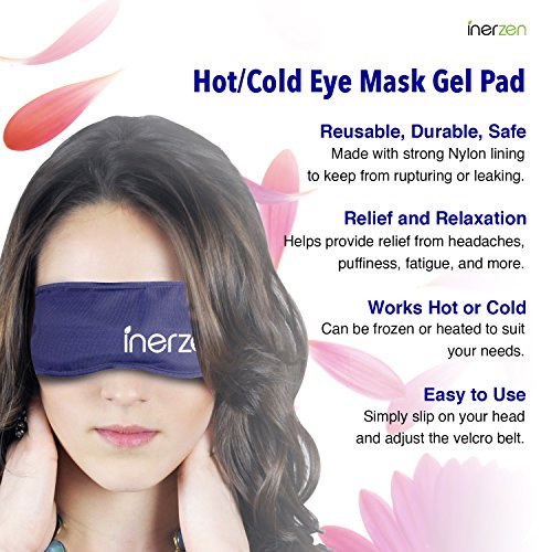 Inerzen Hot or Cold Eye Mask Gel Pad - Reusable, Microwavable, Freezable - Relief for Dry Eyes, Bruises, Puffy Swollen Eyes, Fatigue, Headache, Tension, and More - Thumbnail 4