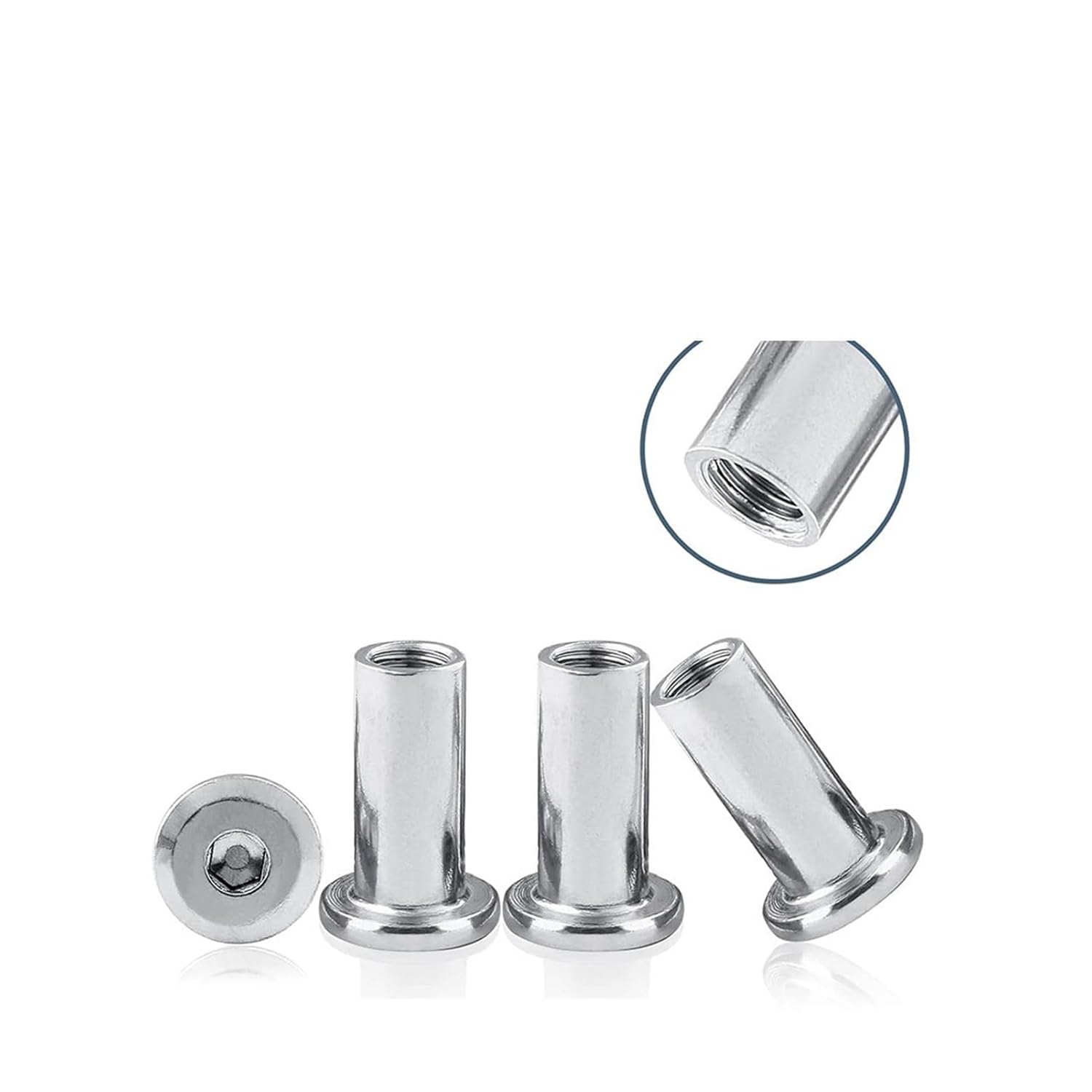 Sleeve nut 1-20pcs Binding Barrel Nut M2 M3 M4 M5 M6 M8 M10 304 Stainless Steel Hex Socket Cap Furniture Rivet Insert Nut for TV Wall Mount(M5(D 6mm) 10pcs,Length 12mm)