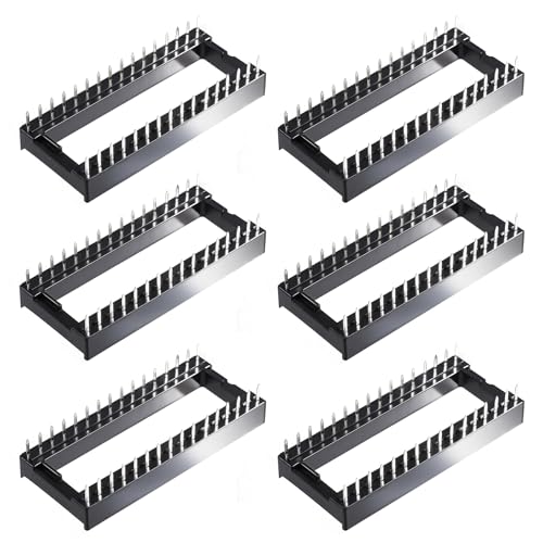 FOCMKEAS 6 Pcs 32 Pin IC Socket,2.54mm Pitch Pins Soldering DIP IC Chip Socket Adaptor for PCB Board Design, Breadboard Project