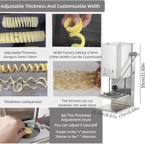 Cortadora eléctrica en espiral para papas con acero inoxidable miniatura 7