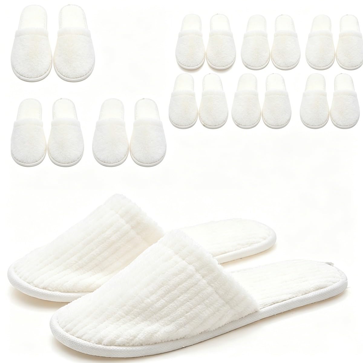 50 Paia Pantofole Hotel Spa Punta Chiusa, Pantofole Monouso in Velluto Corallo per Ospiti, Pantofole Antiscivolo con Suola Spessa 6mm per Casa Feste Piscina e Viaggio