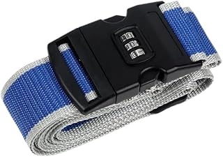 SHUIXIAYUE Correa de enlace para maleta de viaje con contraseña para equipaje con contraseña, correa de refuerzo, color negro, gris, azul claro, rosa (gris azul)