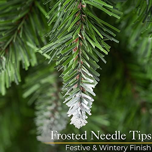 CHRISTOW Snowy Pencil Christmas Tree 5ft, Artificial Frosted Slim Spruce Tree with Metal Stand (tree skirt not included)
