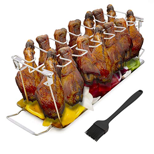 CASEMATIX Chicken Leg & Wing Grill Rack with Drip Tray