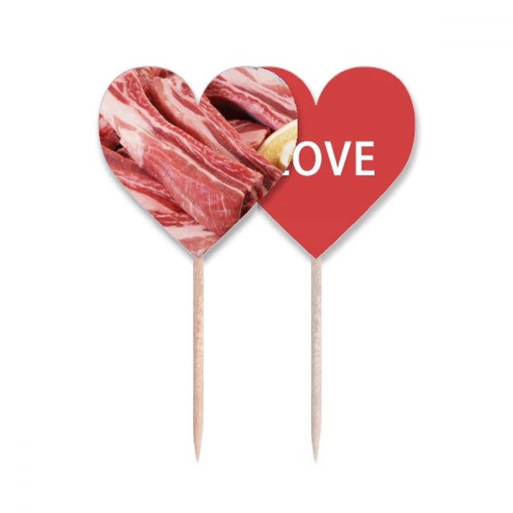 Cure-dents texture alimentaire pour décoration cupcake pique apéritif motif cœur Love Heart
