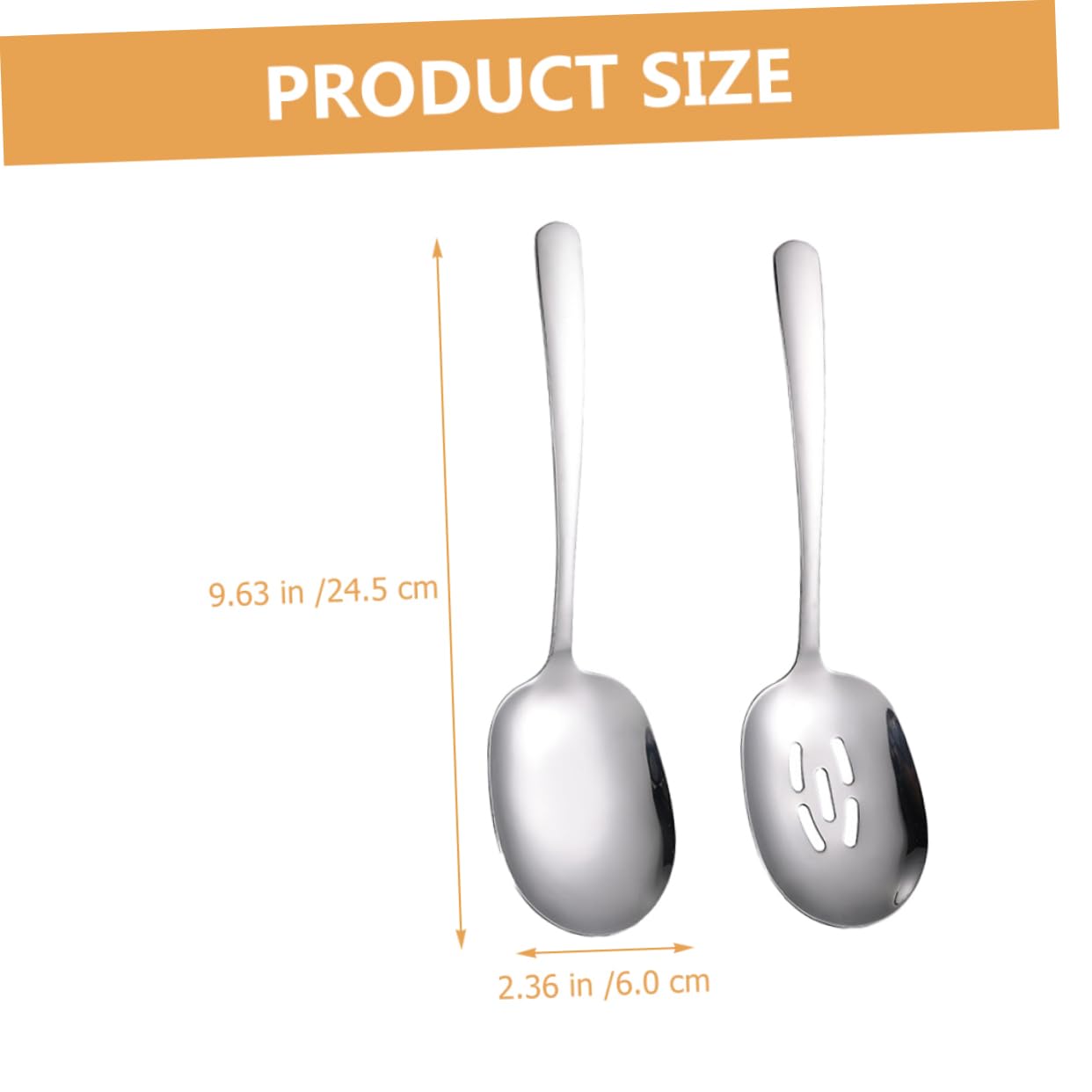 BRIGHTFUFU 2pcs Heavy Duty Stainless Steel Silverware Dinner Spoons Large Serving Utensils for Family Party Restaurant