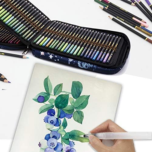 120 Professional Watercolour Pencils Set for Adult Colouring Books, Water-Soluble Coloured Pencils for Colouring, Blending, Layering & Watercolour Techniques