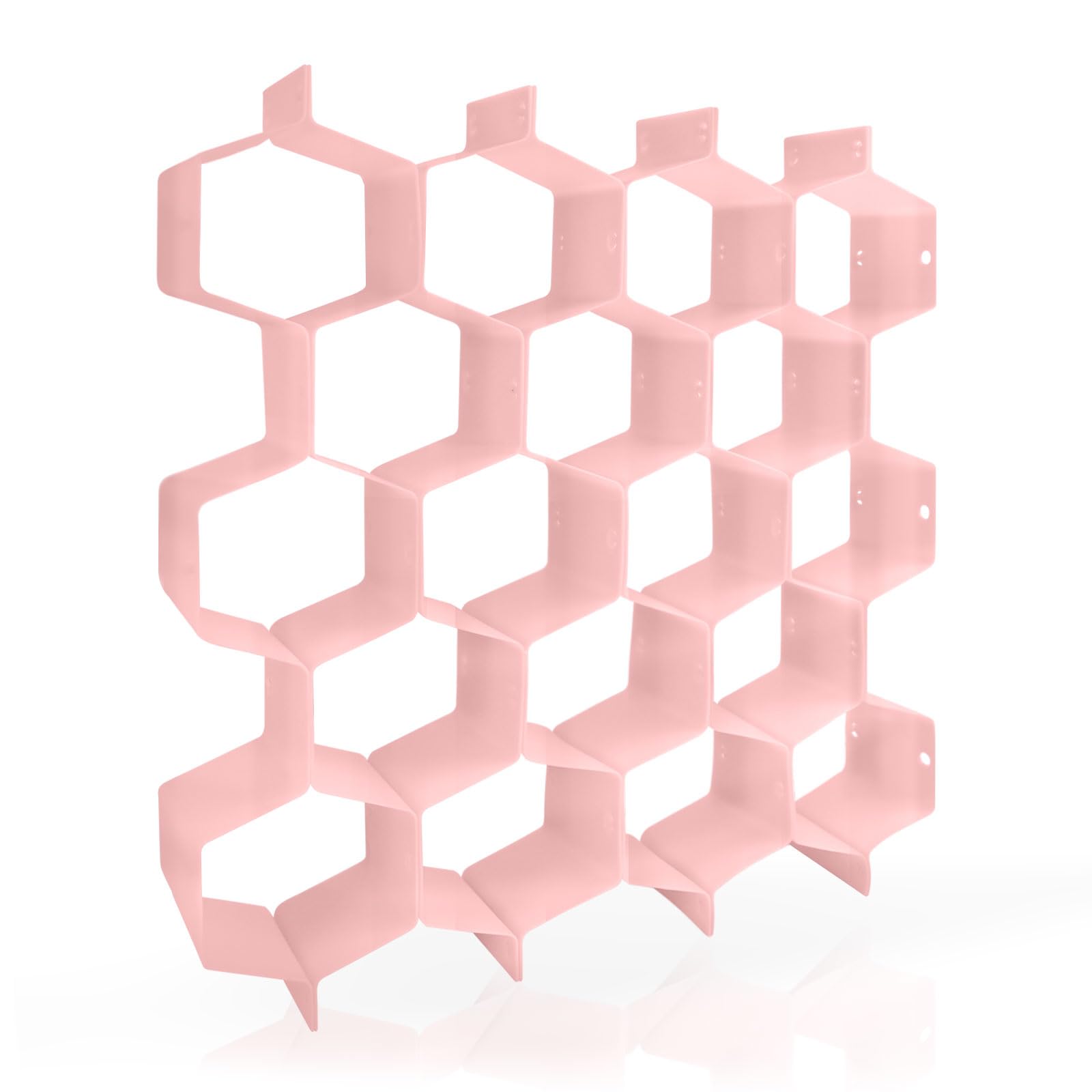 Honeycomb Divider, 8 Pieces Creative DIY Drawer Divider Organiser Plastic Adjustable Drawer Storage Divider for Socks Underwear and Office Supplies (Pink)