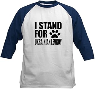 CafePress I Stand for Ukrainian Levkoy Cat Kids Baseball Tee Kids Cotton Baseball Jersey, 3/4 Raglan Sleeve Shirt Navy/White