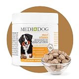 MEDIDOG Multi Vitamin – 120 g – B-Komplex Tabletten für Hunde – mit 15-Vitamin-Formel, Hüttenkäse, Bierhefe und Kurkuma