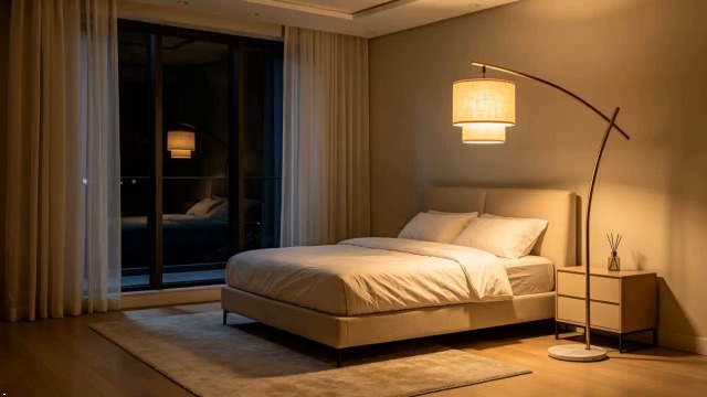 Image of Lightdot RGBCW Arc Floor Lamp for Living Room, Modern Standing Lamp Remote