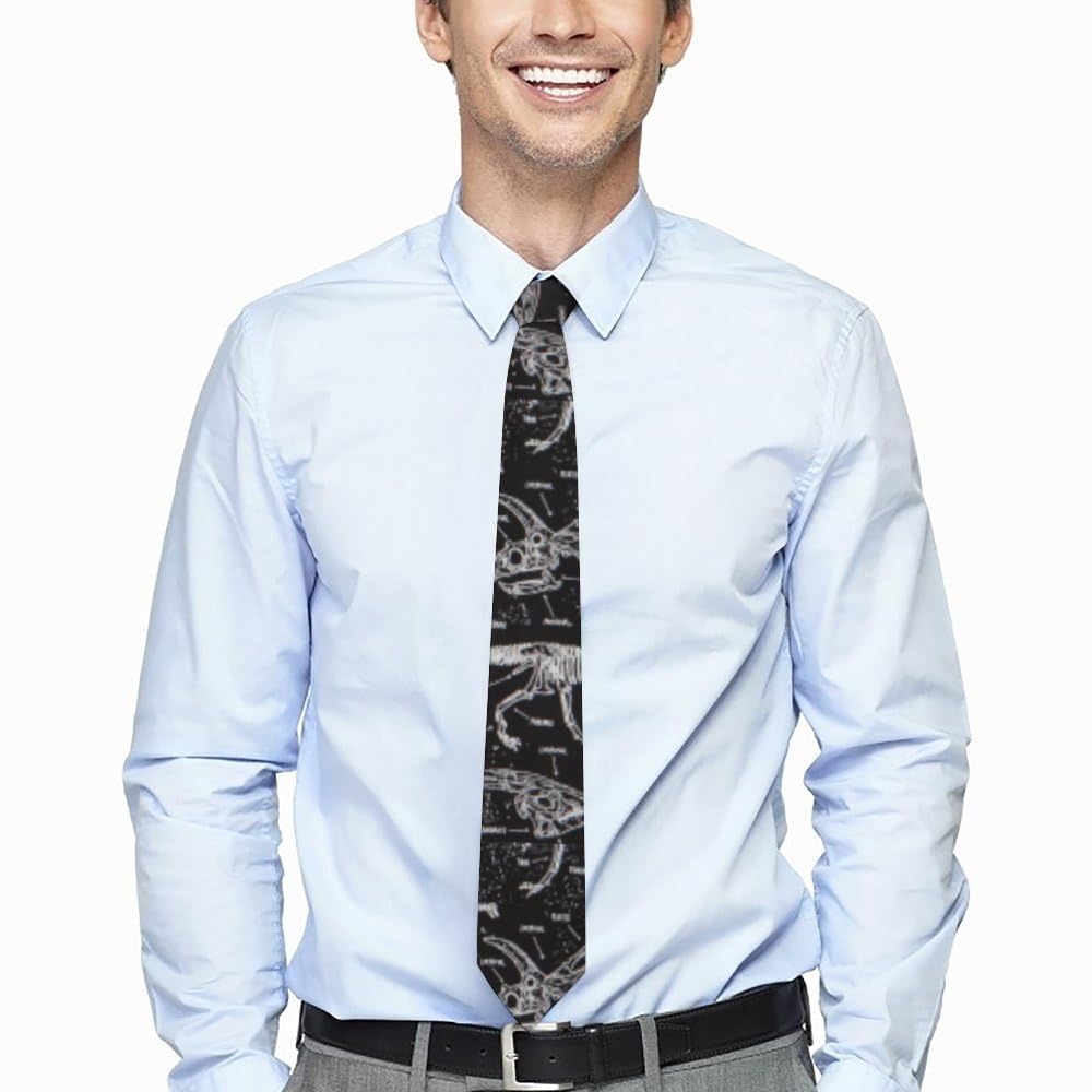 Dgsxynth Men's Jurassic Dinosaurs 7.5Cm Ties, Tie, Necktie For Party And Wedding