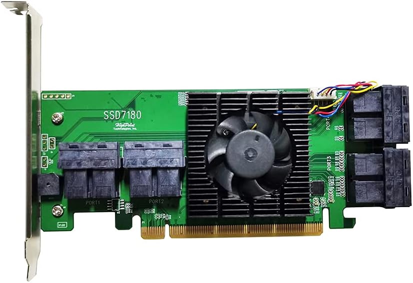 HighPoint Technologies SSD7180 PCIe 3.0 x16 8-Channel U.2/U.3 NVMe RAID Controller