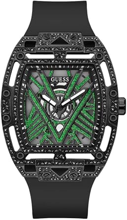 GUESS Men's 44mm Watch - Black Strap Black Dial Black Case - Best Deal Finder