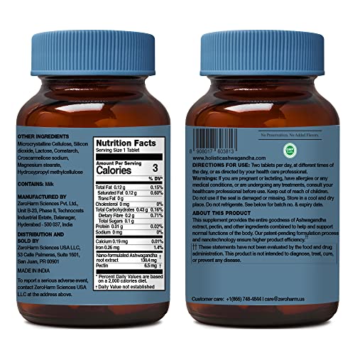Zeroharm Holistic Calcium Tablets For Women And Men - Milk Based Calcium Supplement With Vitamin D3, K2-7, Magnesium & Phosphorous - Best Joint Support & Bone Strength Supplement (120 Tablets) #TOP1