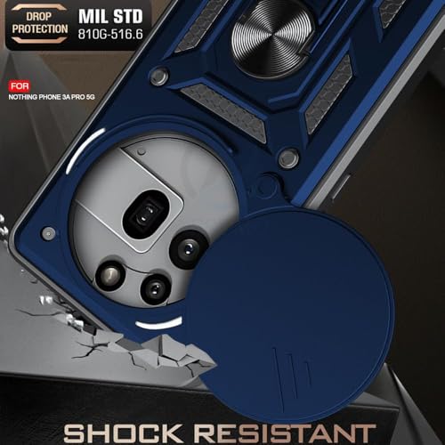 Image of AIBEX Back Cover for Nothing Phone 3(a) Pro 5G | D10 Tough Armor Case | Sliding Camera Shield | 360 Protection | Kickstand Ring Holder | Military-Grade Shockproof Bumper Case