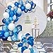 16ft Blue White and Silver Balloon Garland Arch Kit with 117 Balloons - Easy Assembly Party Decor for Birthdays, Weddings, Baby Showers- Includes Arch Strip & Dot Glue
