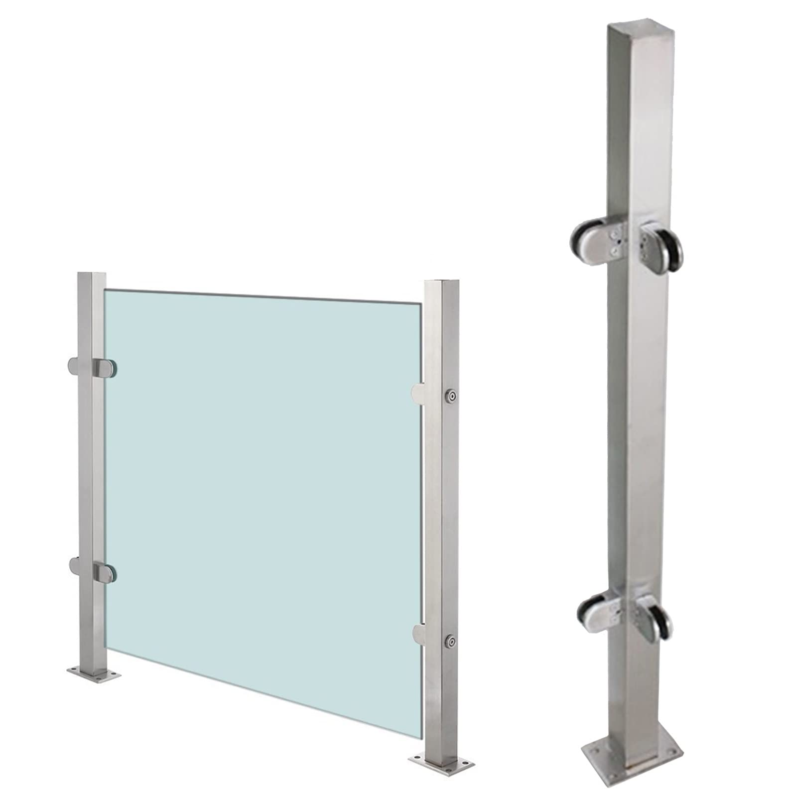 Poteau de serrage garde-corps acier inoxydable 85cm fixation panneau de garde-corps