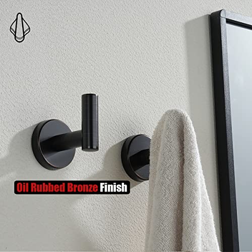 Jqk Bathroom Towel Hook Oil Rubbed Bronze, 304 Stainless Steel 0.8Mm Coat Robe Clothes Hook For Bathroom Kitchen Garage Wall Mounted (Pack Of 2), Th100-Orb-P2 #TOP5